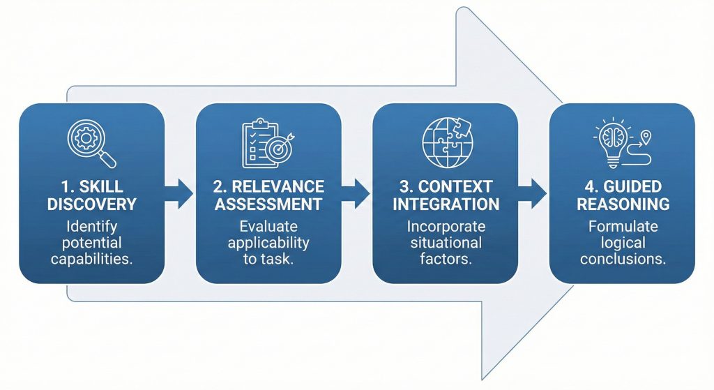 An image showing how skills are discovered and how they guide the LLM